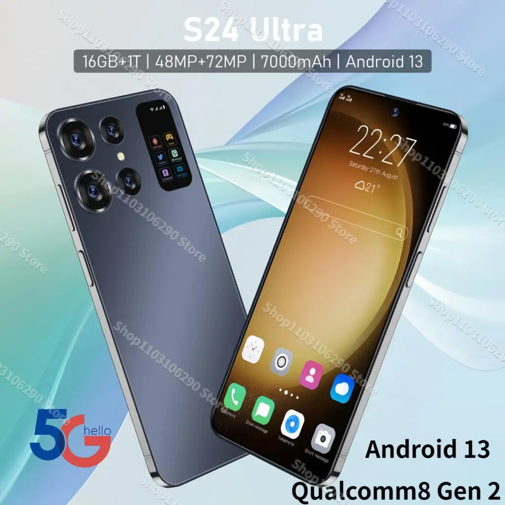 

Hot New S24 Ultra Smart phone 7.0 inch Full Screen 4G/5G Cell Phone 16TB+1TB 7800mAh Mobile Phones Global Version Celulares
