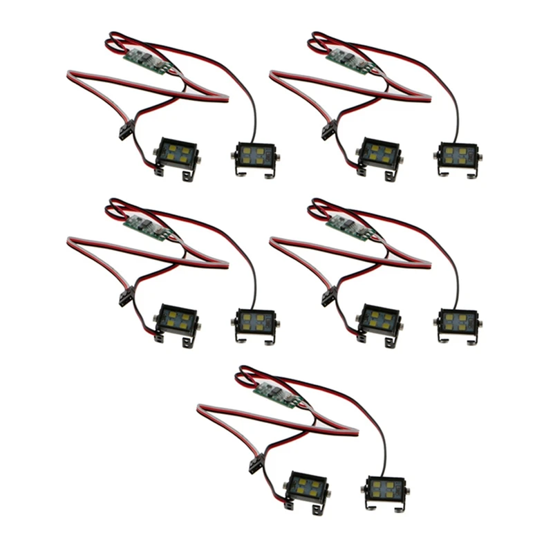 

5 Pair RC Model LED Headlights Spotlights For 1/10 RC Crawler Off-Road Traxxas TRX4 Axial SCX10 RC4WD D90 TF2