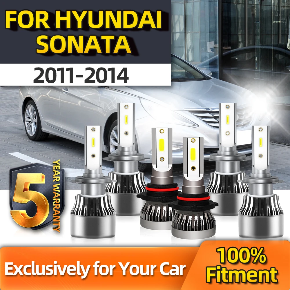 

TEENRAM CSP LED H8 H7 H7 Fog Lamps+High/ Low Beam Combo Lamp Kit Auto Conversion For Hyundai Sonata 2011 2012 2013 2014