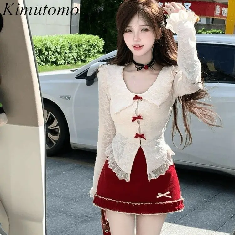 Kimutomo Комплекты из двух предметов Женские наряды Чистый дизайн Ветер 3D Луки