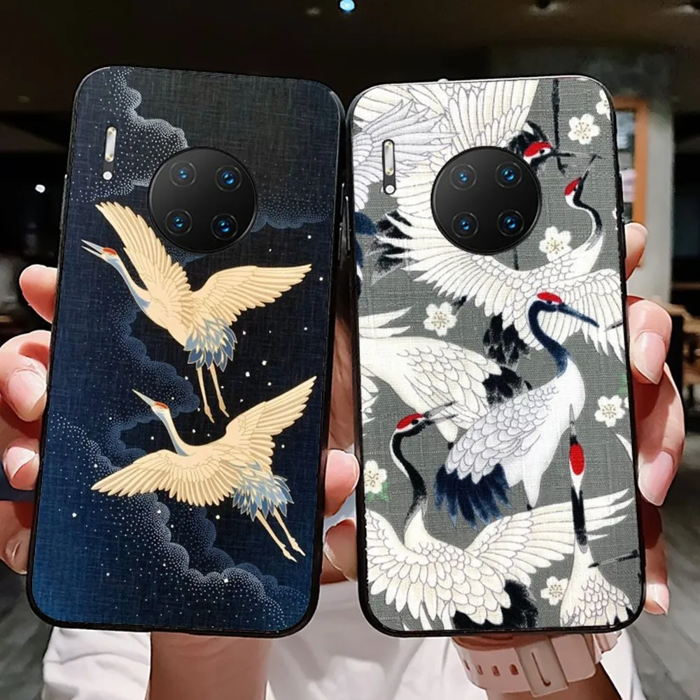 Фото Чехол для телефона с Журавлями Grus Japonensis для Huawei Mate 10 20 30 40 50 lite pro Nova 3 3i 5 6 SE 7 pro 7SE №1