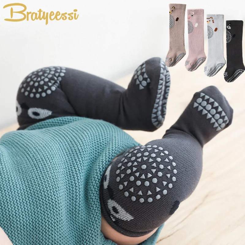 

Non Slip Baby Socks Crawling Knee Protection Cotton Newborn Socks Knee High Length Infant Toddler Floor Socks 0-3Y