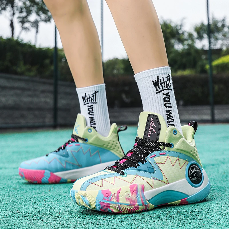 Leather Brand Basketball Shoes Men Kids Basket Boots Hip-hop Basketball Sneakers Men Actual Basket Training Shoes Male Footwear