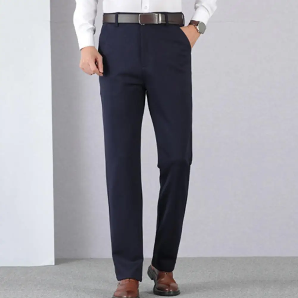

Trendy Autumn Suit Pants Solid Color Formal All Match Casual Men Pants