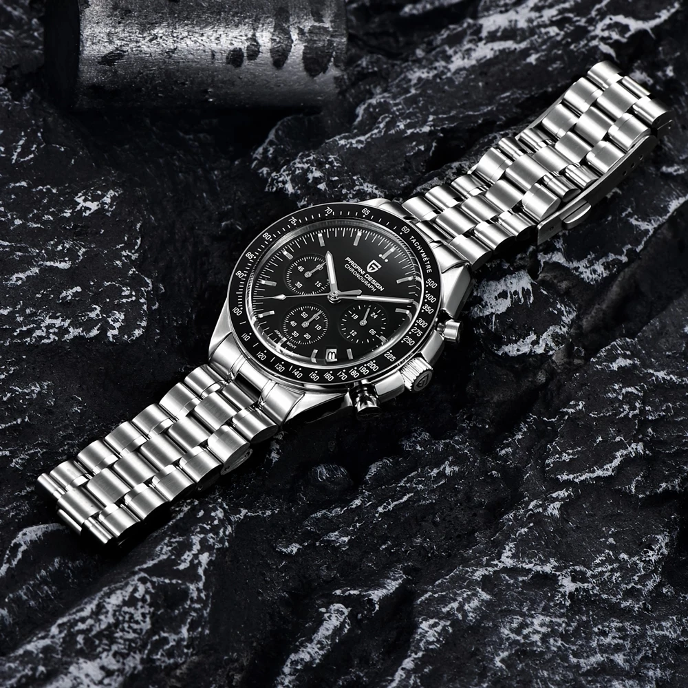 Цена Часы наручные PAGANI DESIGN Speedmaster Seiko VK63 Мужские кварцевые, Роскошные водонепроницаемые, из нержавеющей стали с сапфировым хронографом, 100 м