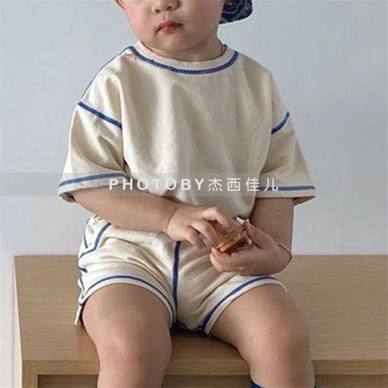 

Children Clothing 2023 Spring Summer Kids Set New Simple Personality Patchwork Color Boys Korean Styles Casual Two Piece Set