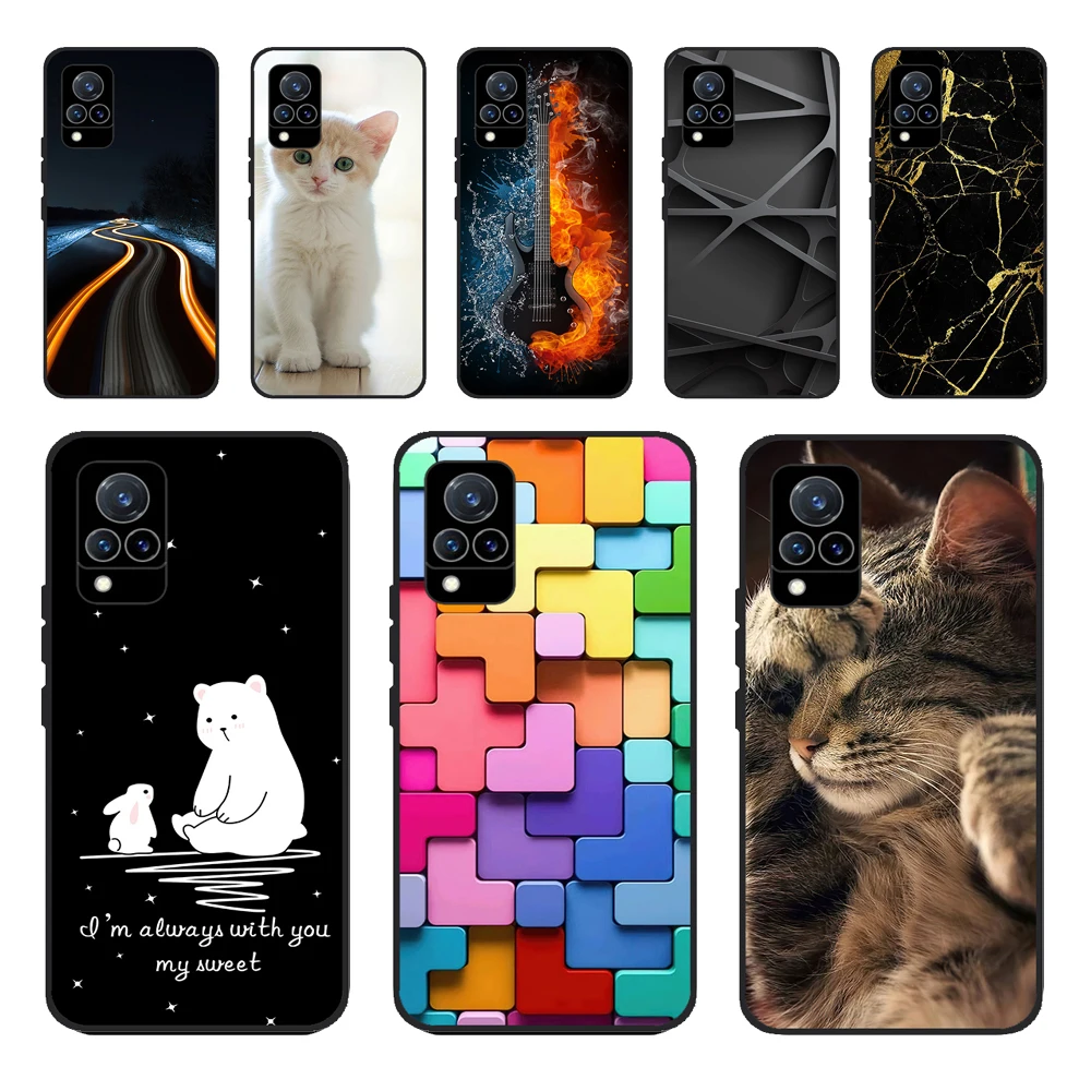 Для Vivo V21 5G Чехол V 21 Силиконовая задняя крышка для телефона V2050 VivoV21 Чехлы Мягкий