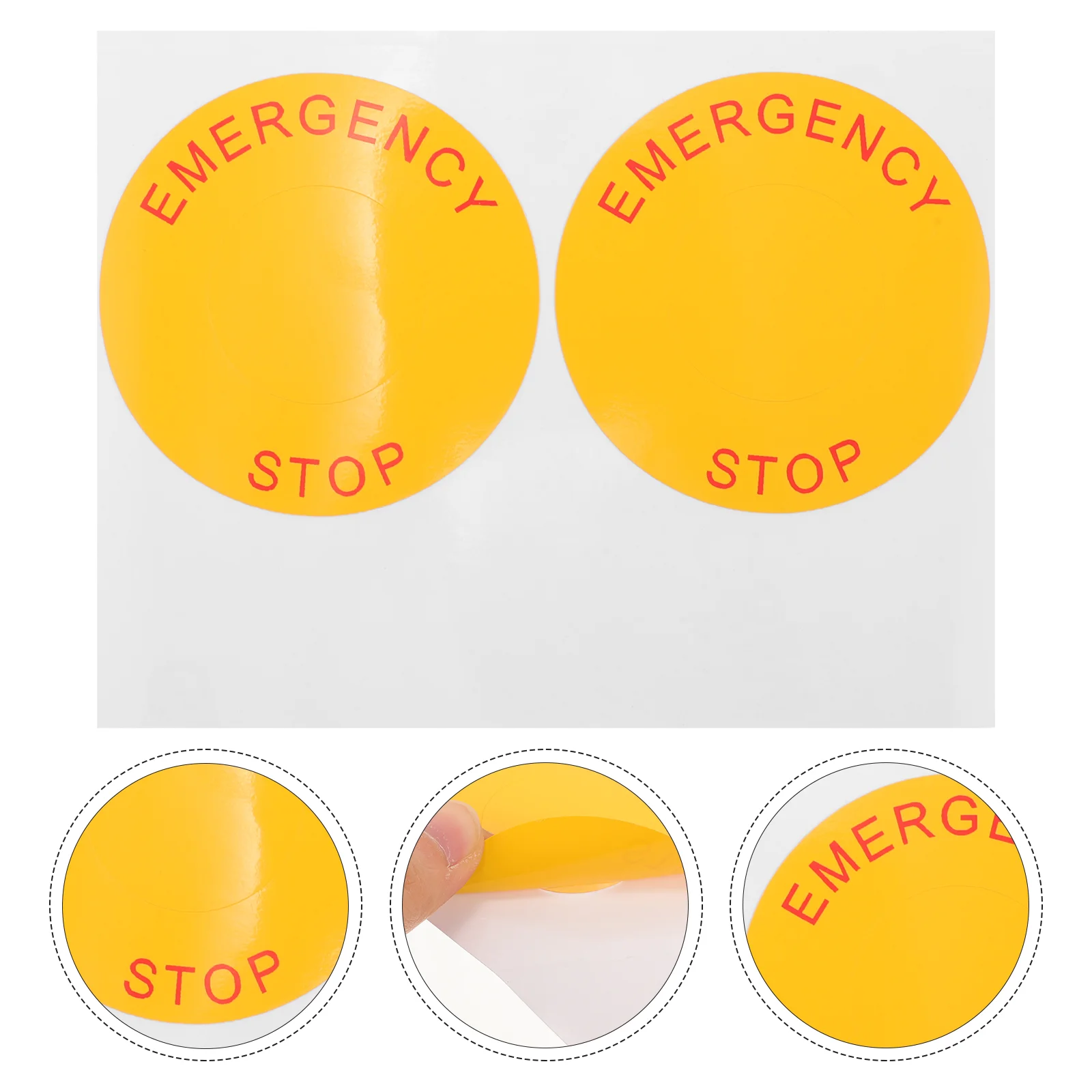 

8 Sheets Emergency Stop Sign Stickers Industrial Machinery Emergency Stop Sign Decals