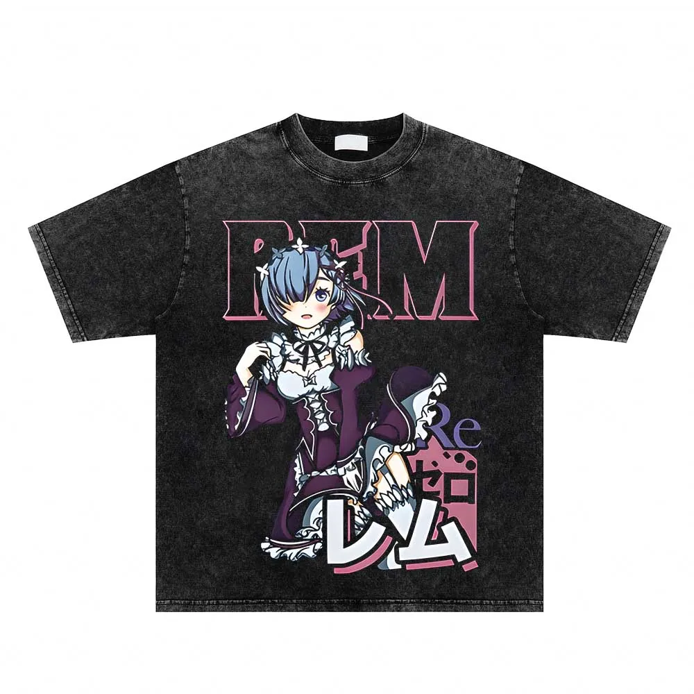 

Girl Cartoon T-shirt Oversize T Shirt Streetwear Japanese Anime Print Retro T Shirt 2023 Hip Hop Casual Cotton Loose T-Shirt