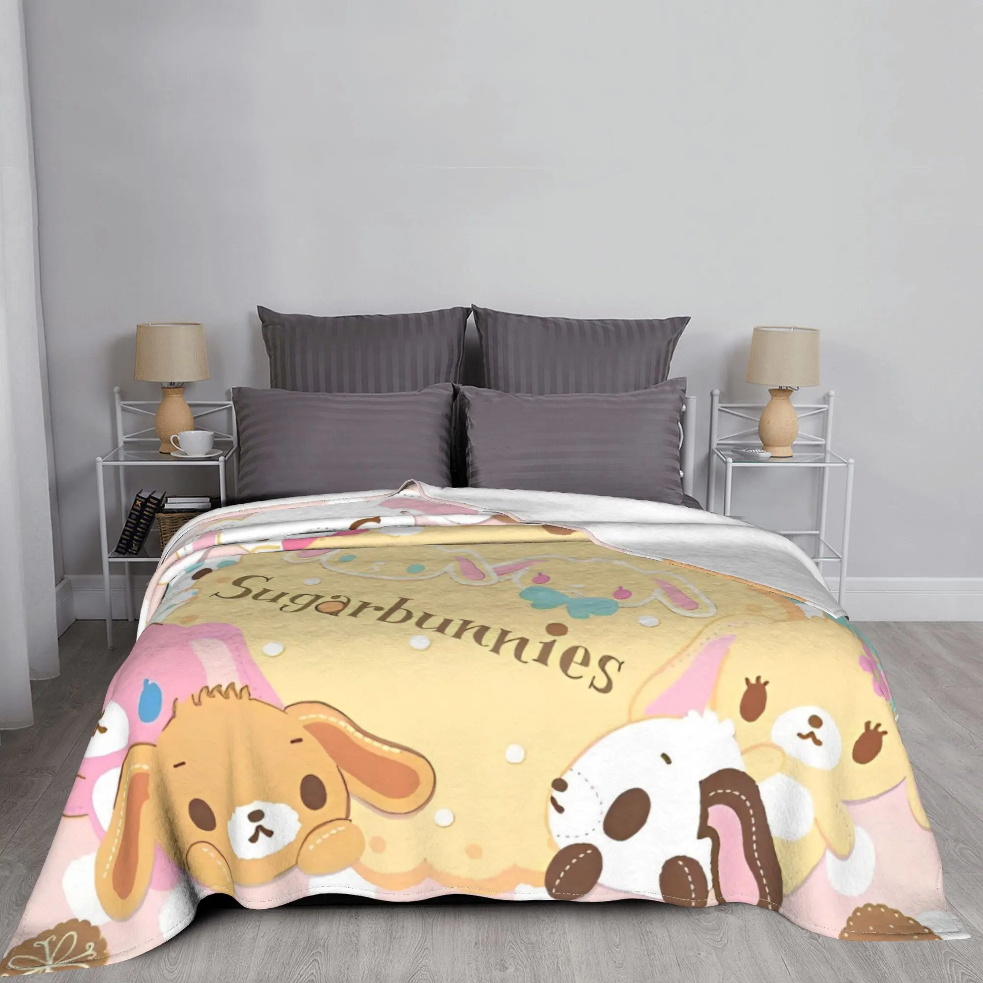 Милые одеяла сахарный кролик Sanrio флис удивительное мягкое покрывало для