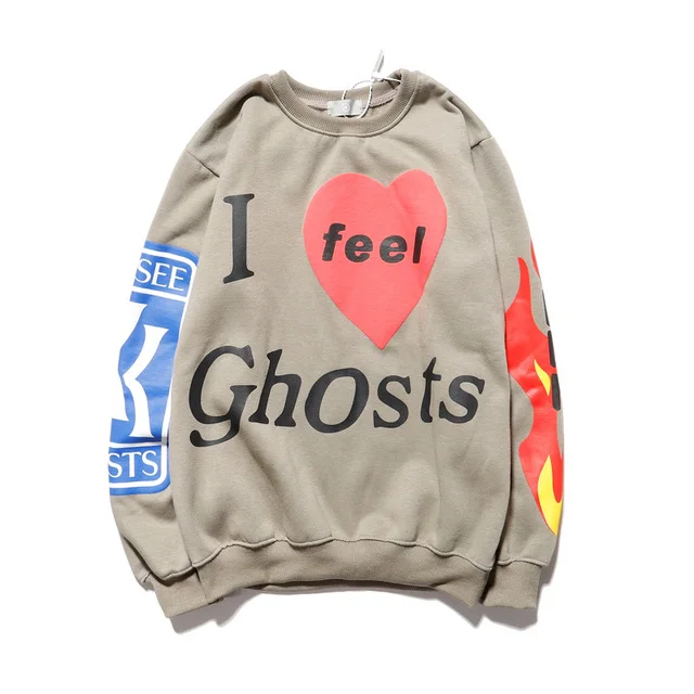 Толстовки Lucky me для мужчин и женщин худи с надписью I see Ghost рукавом Feel Sleeve красные