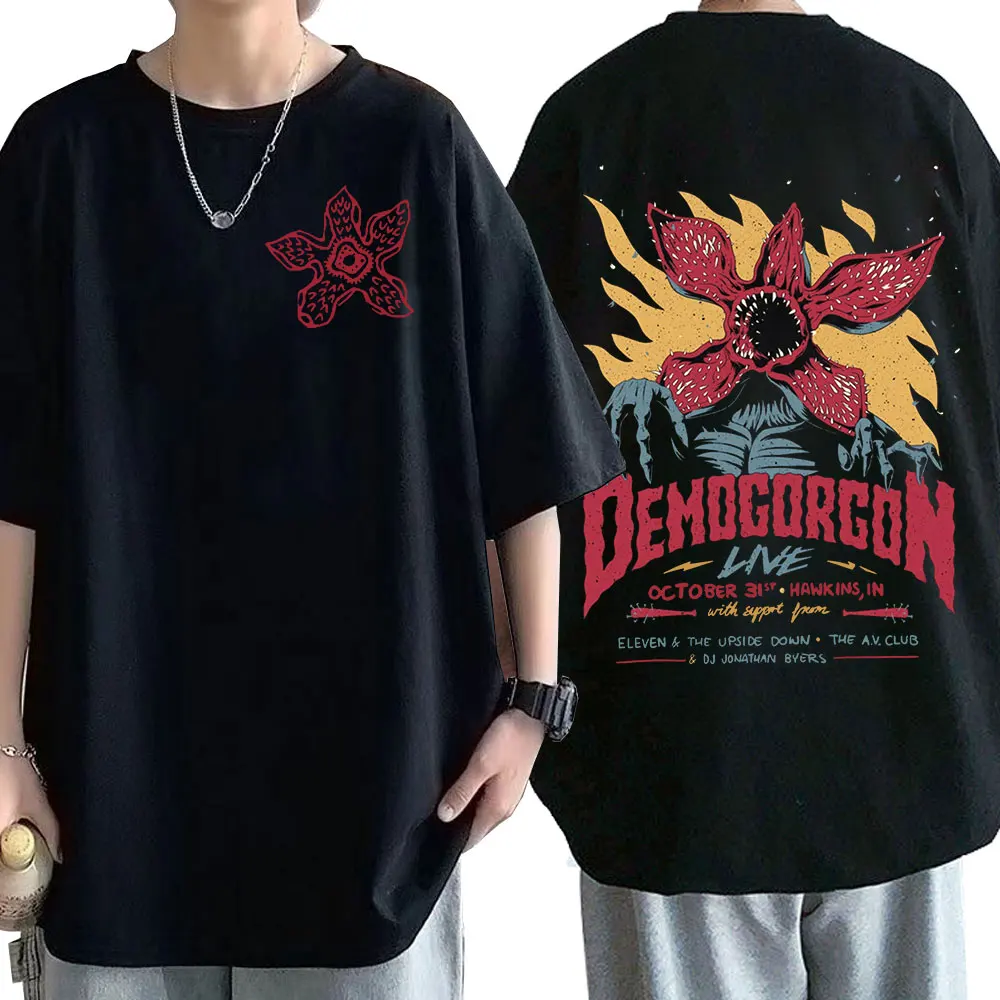 

Summer Unisex Casual Cotton Men Tees Stranger Things Eddie Munson The Demogorgon T Shirt Cannibal Flower Monster Print T-shirts