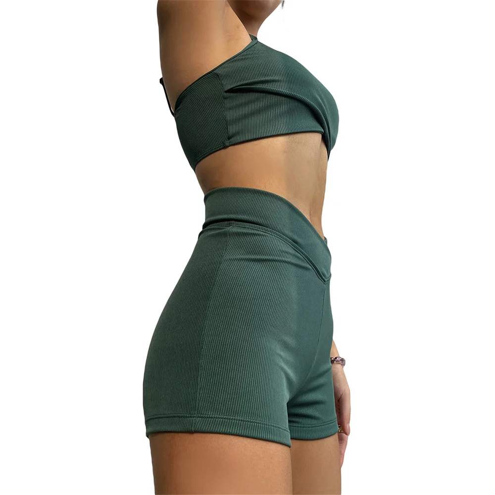 Женский купальный костюм Foohoostore комплект из майки и трусиков-боксеров с высокой