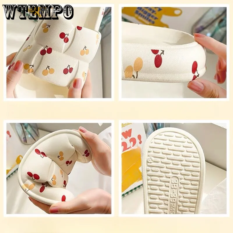 WTEMPO Women Slippers Summer Slide Cartoon Shoes Outdoor Ladies Soft Thick Soled Non-slip Pool Indoor Home Slippers Dropshipping