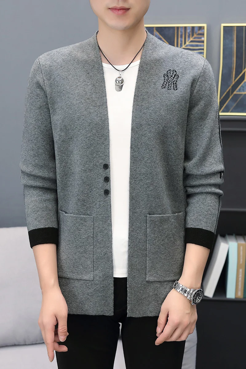 Sweater men 2022 spring new young and middle-aged men cardigan casual long sleeve loose coat men