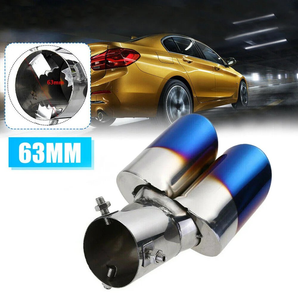 

Universal 63mm Stainless Steel Automobile Exhaust Pipe Muffler Black Titanium Outlet Steel Tail Pipe Muffler Car Accessories
