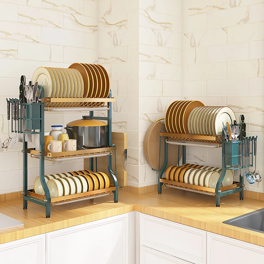 

Storage Dish Rack Drain Rack Household Kitchen Knife Chopsticks Storage Rack Strong Load Bearing Easy to Install Thick and Thick