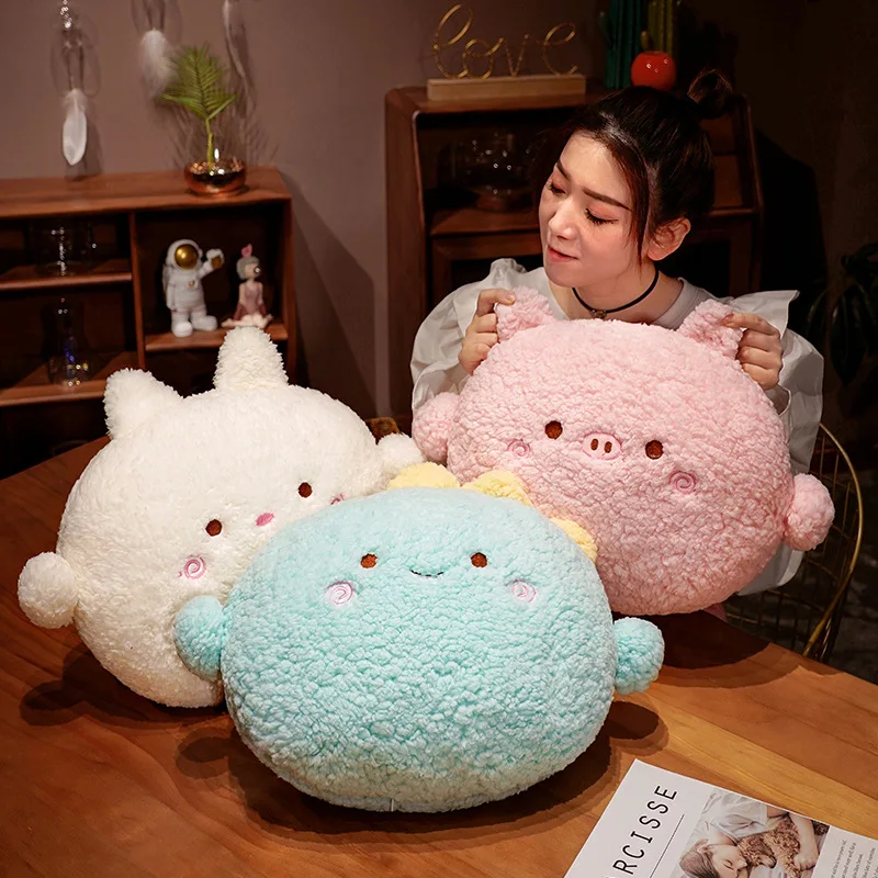 

50CM Kawaii Animal Teddy Bear Rabbit Dinosaur Pig Chick Plush Toys Cartoon Stuffed Soft Pillow Back Sofa Cushion for Girls Kids