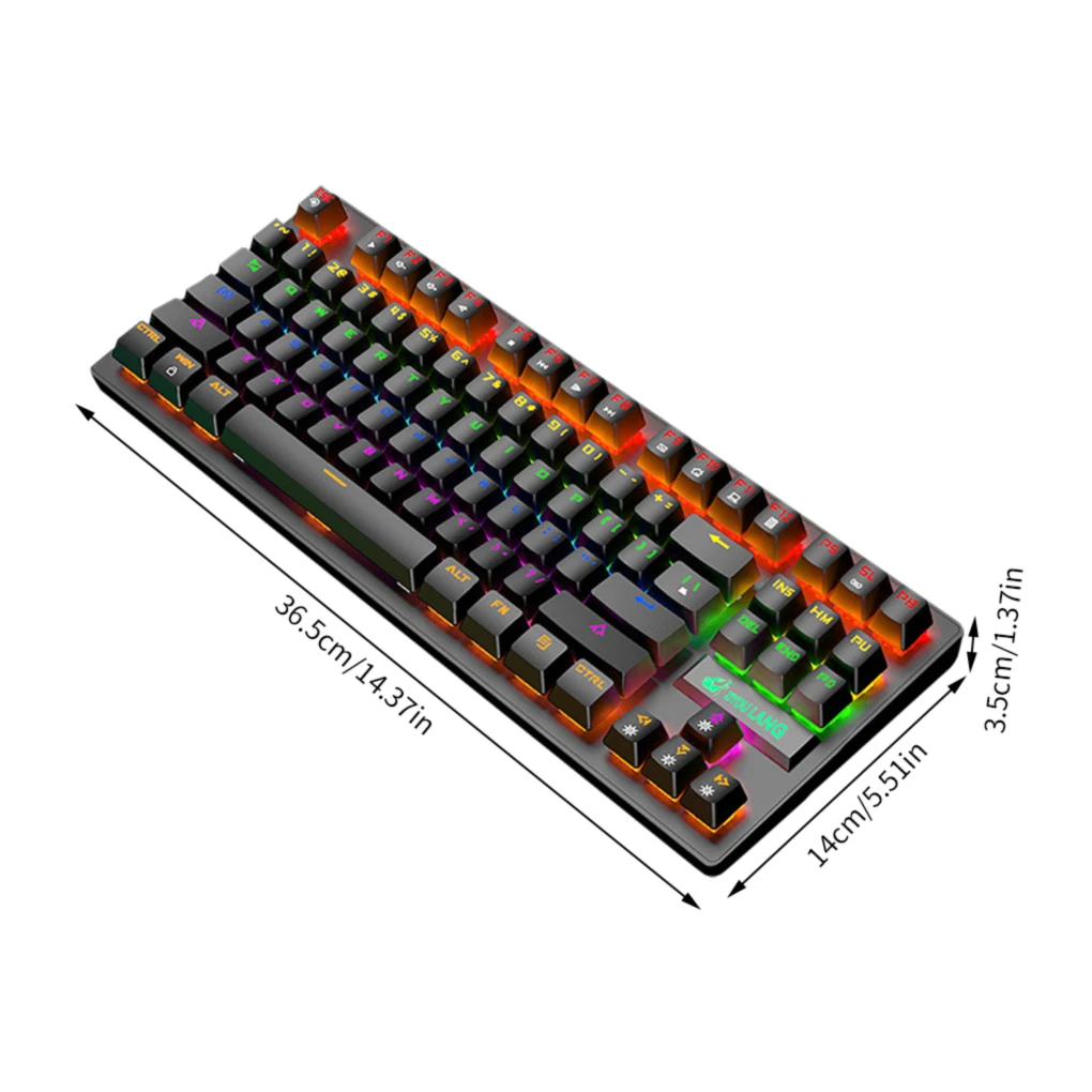 

Механическая клавиатура 87 клавиш Проводная Подсветка компьютерная клавиатура для ноутбука игровая клавиатура для офиса дома розовая