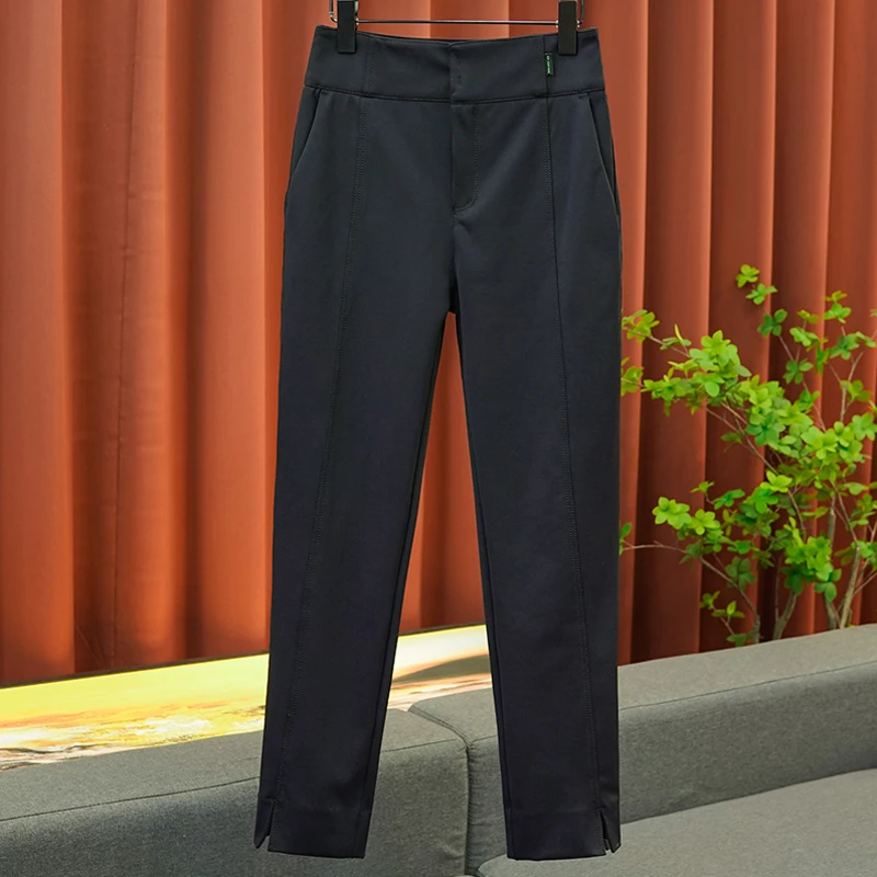 

Commuter Heavy High-waisted Three-dimensional Silhouette Cigarette Pipe Casual Suit Pants Female 2023 Fall New Formal Trousers