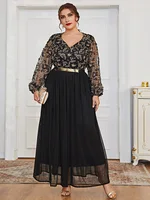 TOLEEN 2022 Spring Plus Size Women Maxi Dresses Large Luxury Designer Chic Elegant Oversized Long Muslim Evening Party Clothing 3