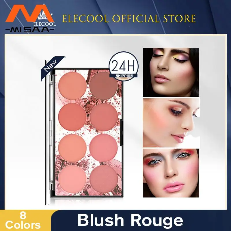 

MISS ROSE Matte Peach Blush Palette Long Lasting Cheek Pink Blush Mineral Pigment Blusher Blush Bronzer Powder Makeup TSLM2