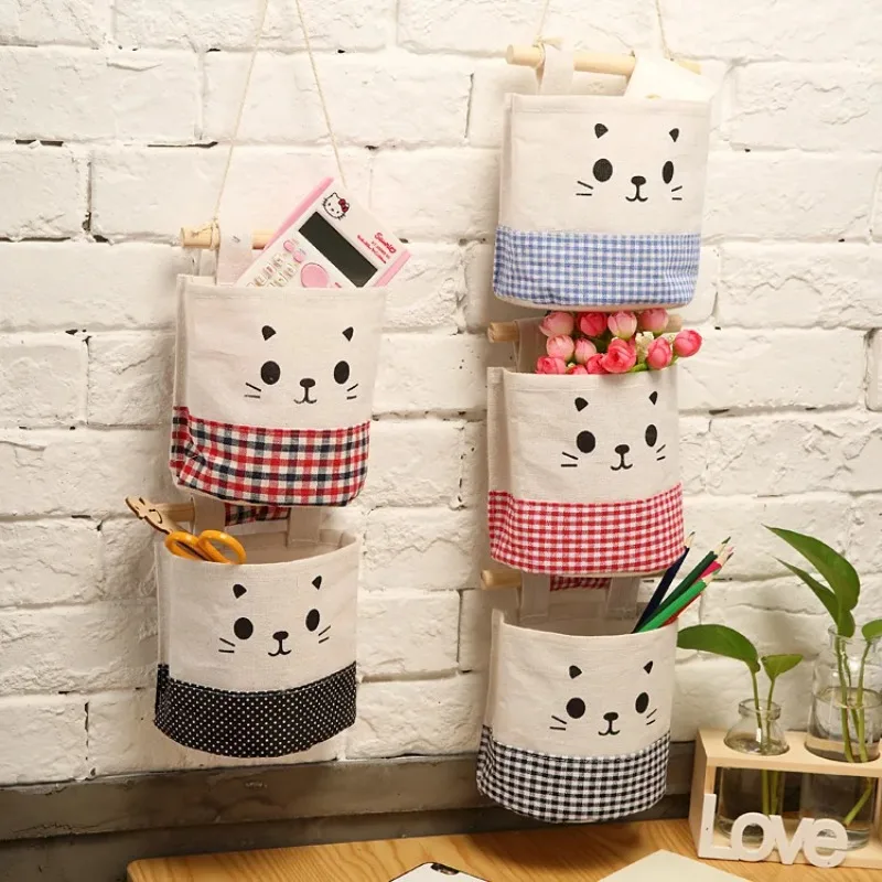 Хлопковая подвесная сумка с котом