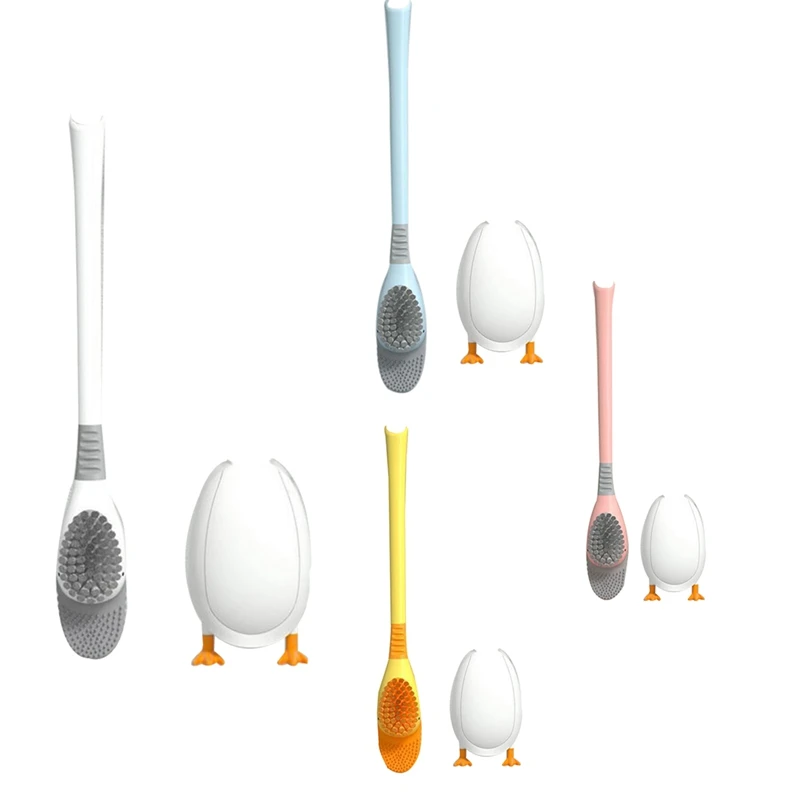 

Набор силиконовых щеток для туалета, милая утка для дайвинга, настенное напольное глубокое очищение с длинной ручкой для ванной комнаты