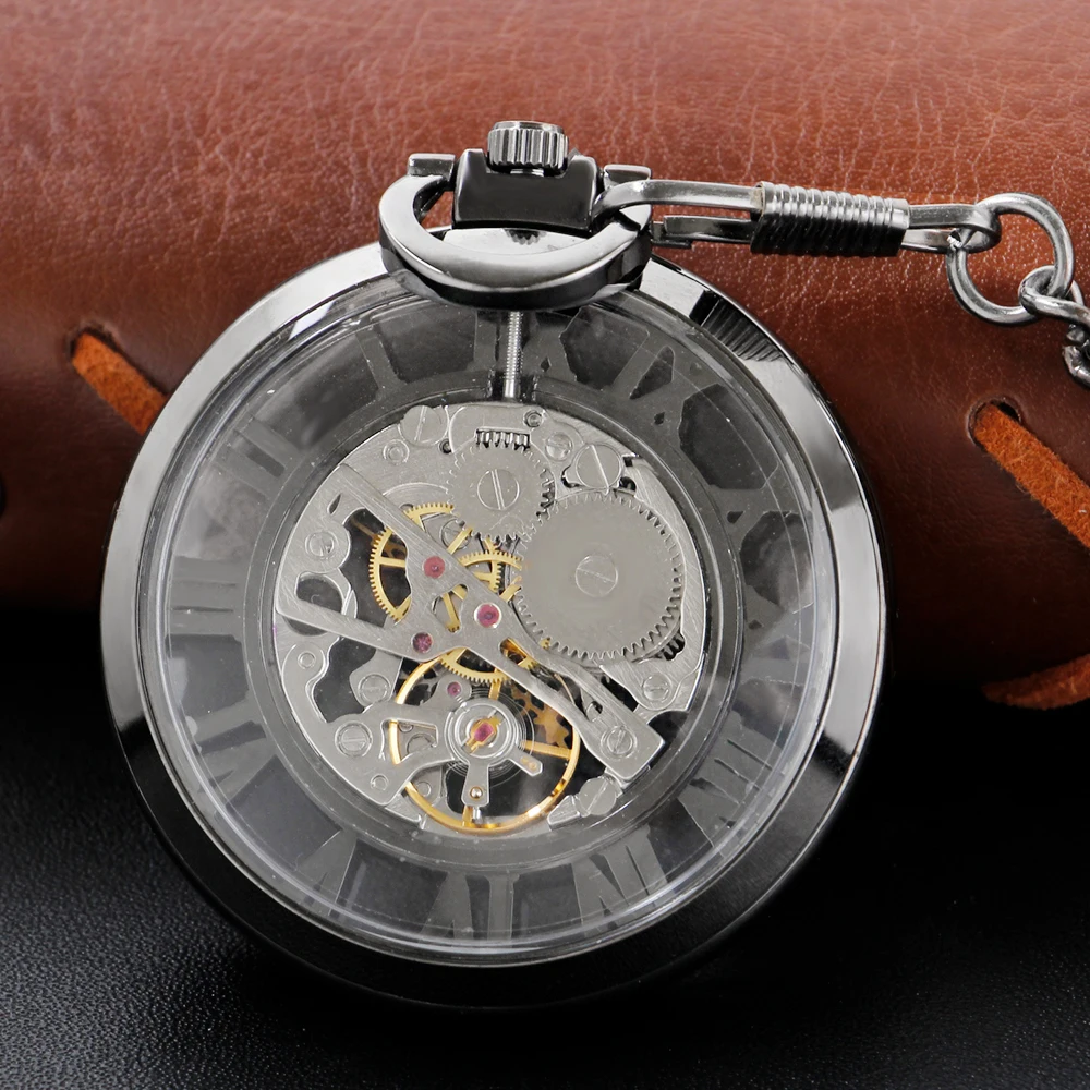 Silver Retro Mechanical Pocket Watch Special Hollow Out Design Unisex Necklace Timing Pendant Men's and Women's Pocket Watch