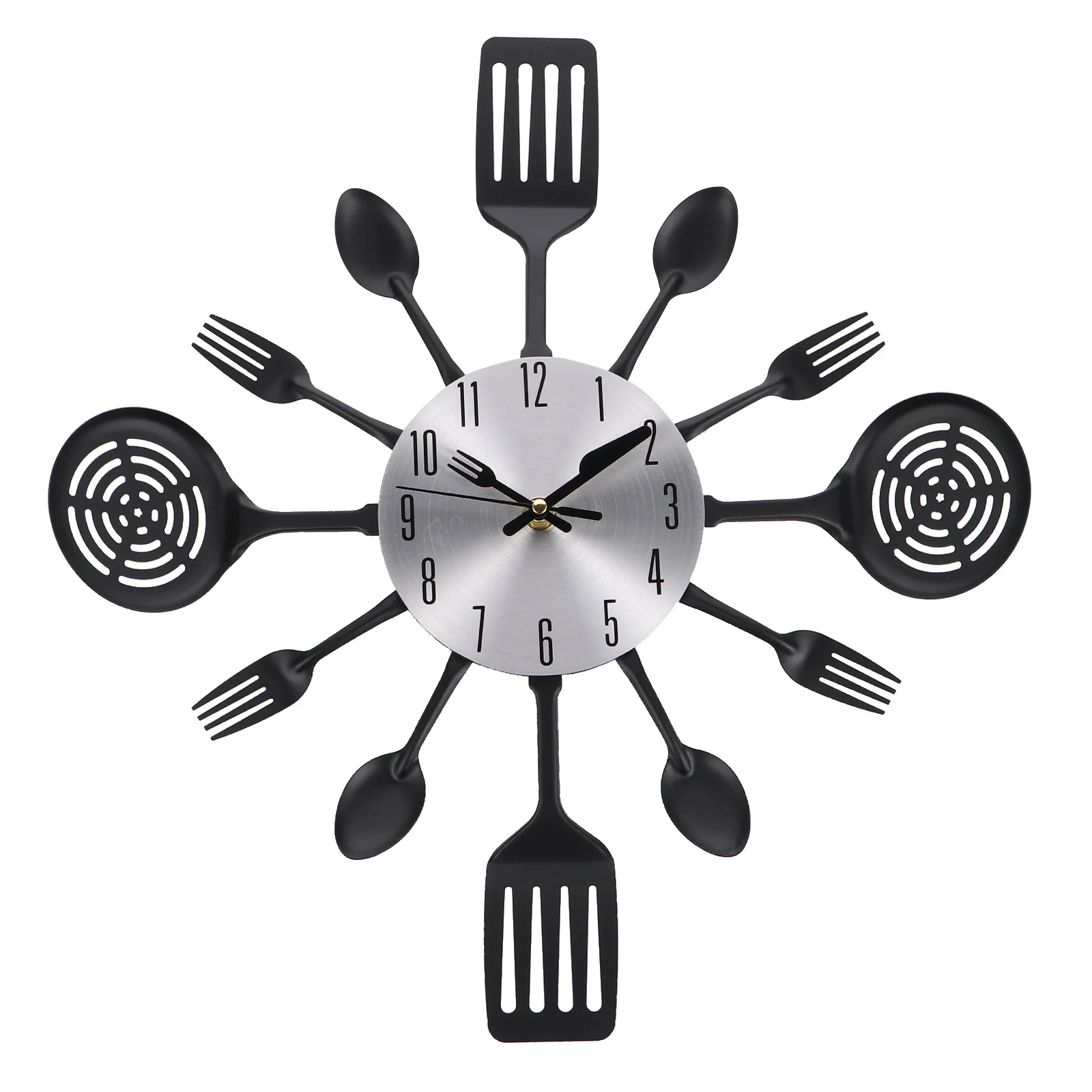 

Clock Wall Hanging Kitchen Fork Spoon Rustic Cutlery Decoration Wood Rope Decalmovementfarmhouseacrylic Décor Mirror Printed