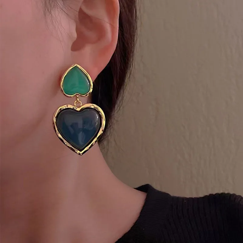 

N&South Drop Glass Retro Earrings for Women Luxury Vintage Fashion Jewelry 2022