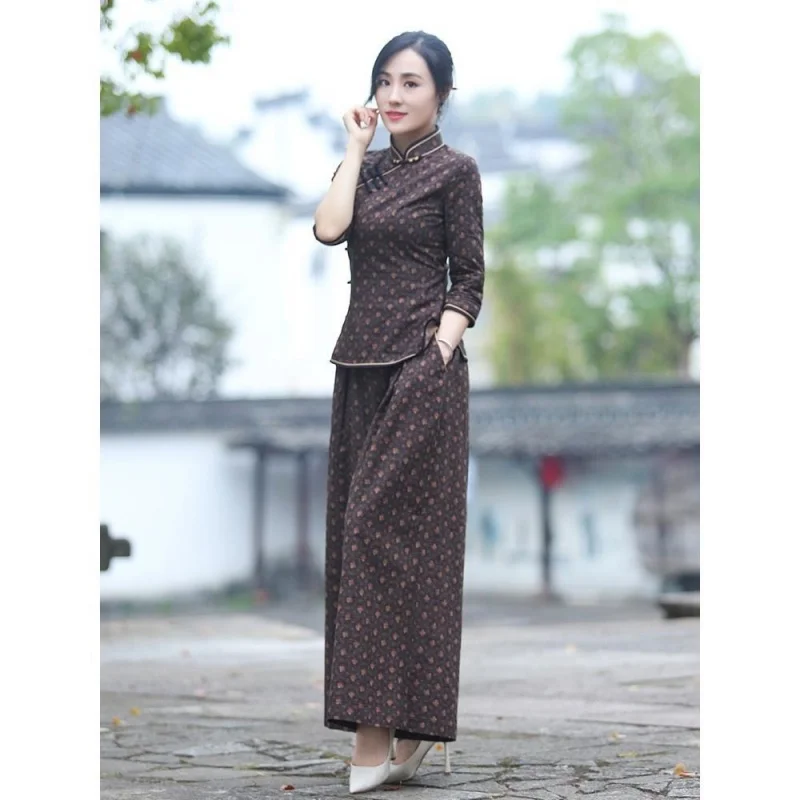 Женский вьетнамский костюм-двойка Aodai восточный традиционный банкетный вечерний