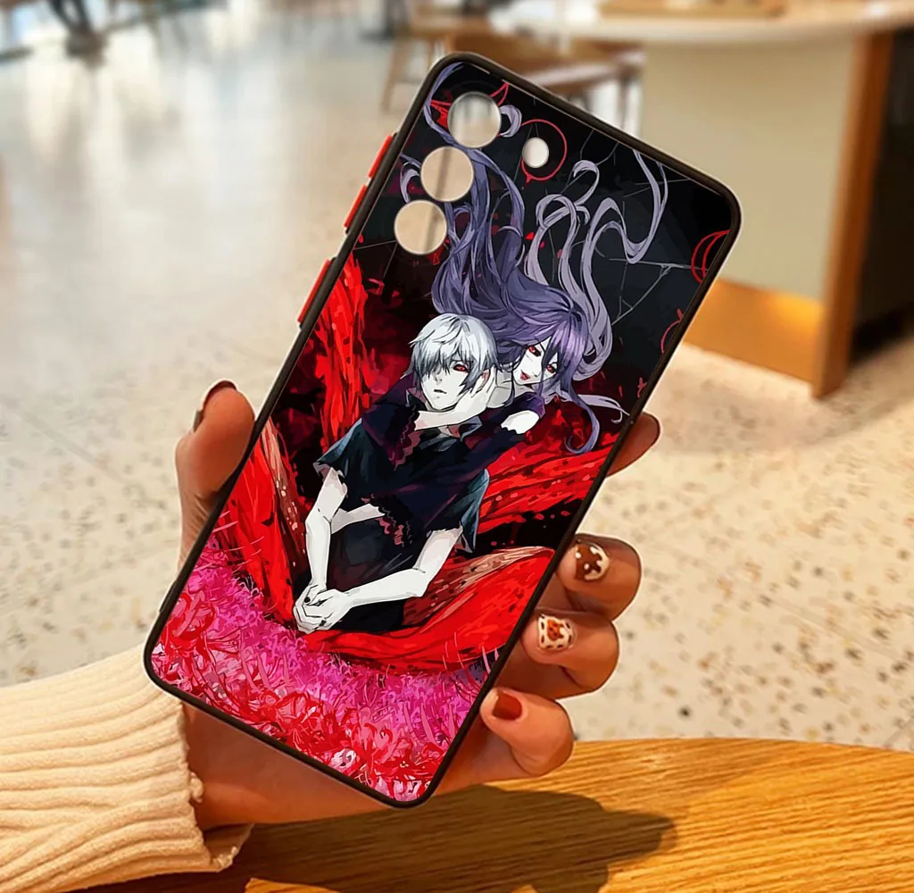 Полупрозрачный чехол для телефона Skin Feel Samsung S25 S22 Note20 S20 S21 S23 S24 S10 A16 Tokyo Ghoul JUZO SUZUYA