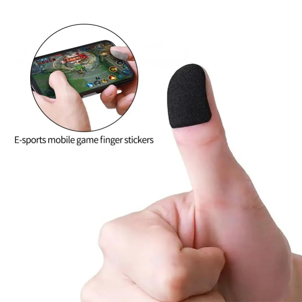 

Non-slip Gaming Fingertip Gloves Carbon Fiber Touch Screen Finger Stickers Sweatproof Breathable Thumb Fingertip Sleeves 10 Pcs