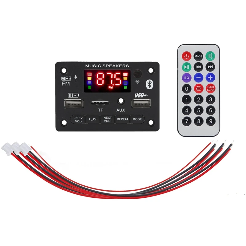 

6W Sound Amplifier MP3 Player Decoder Board 6V-12V Bluetooth-Compatible 5.0 Car FM Radio Module Support TF USB AUX