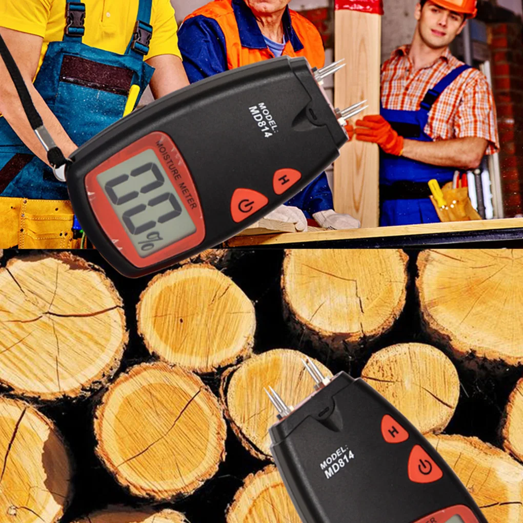 

Wood Block Log Moisture Tester Portable Digital LCD Display Wood Humidity Measuring Device Battery Included