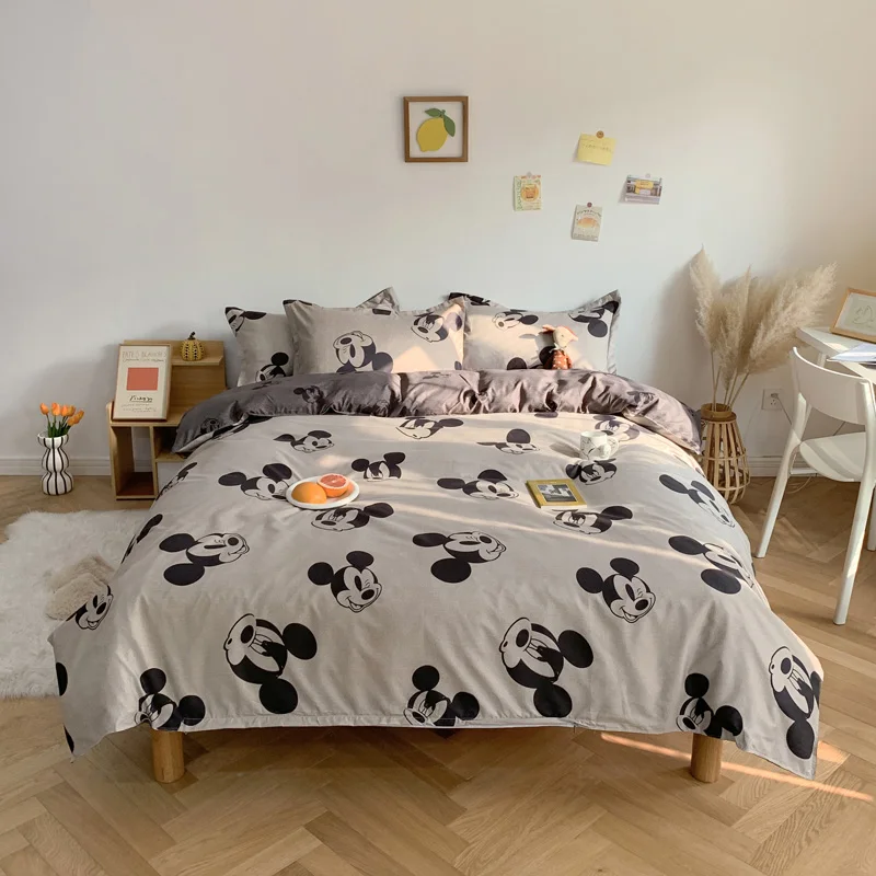 Disney New Mickey Mouse Bedding Set Bedclothes Bed Linen Twin Full Queen King Size Children Kids Bedroom Decor Duvet Cover Sets