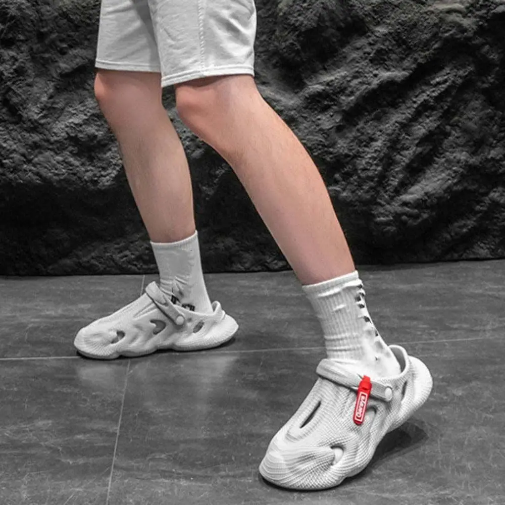 Мягкие однотонные тапочки мужские текстурированные сандалии с бантом