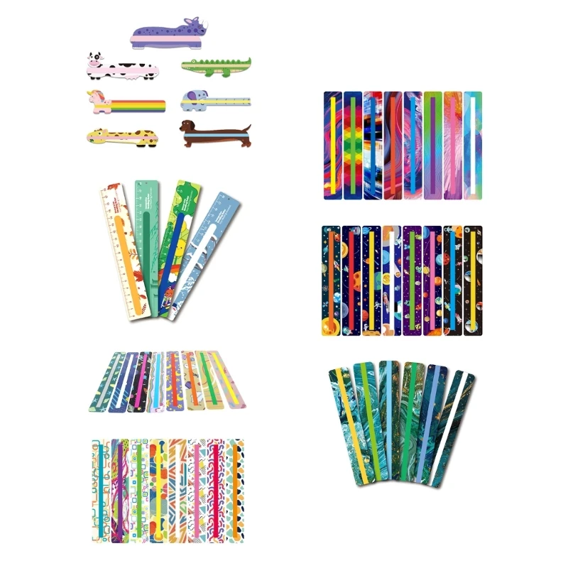 

Цветные полоски для чтения при дислексии, милые накладки для чтения при дислексии, закладки D5QC