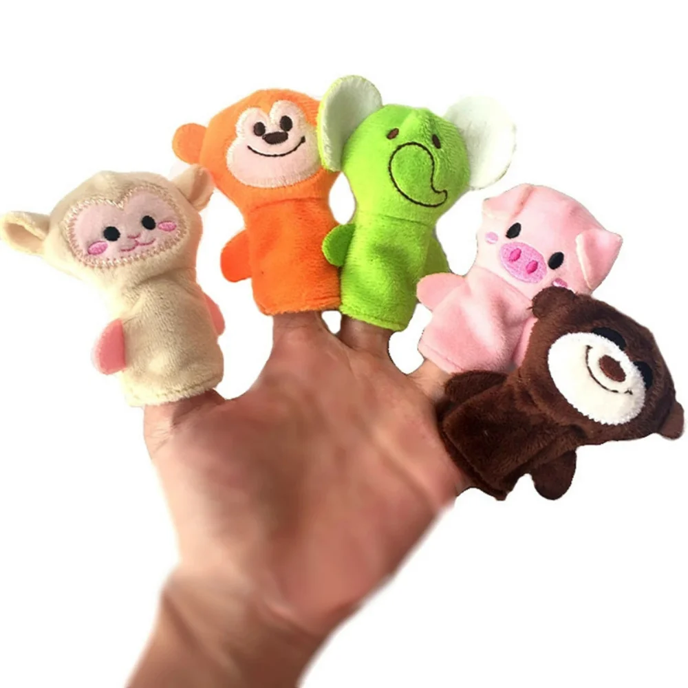 

10 шт. мини-размер 10 шт. Мультяшные животные ручная Кукла Плюшевая история пальцев игрушка кукла обезьяна пальчиковая кукла марионетка пальч...