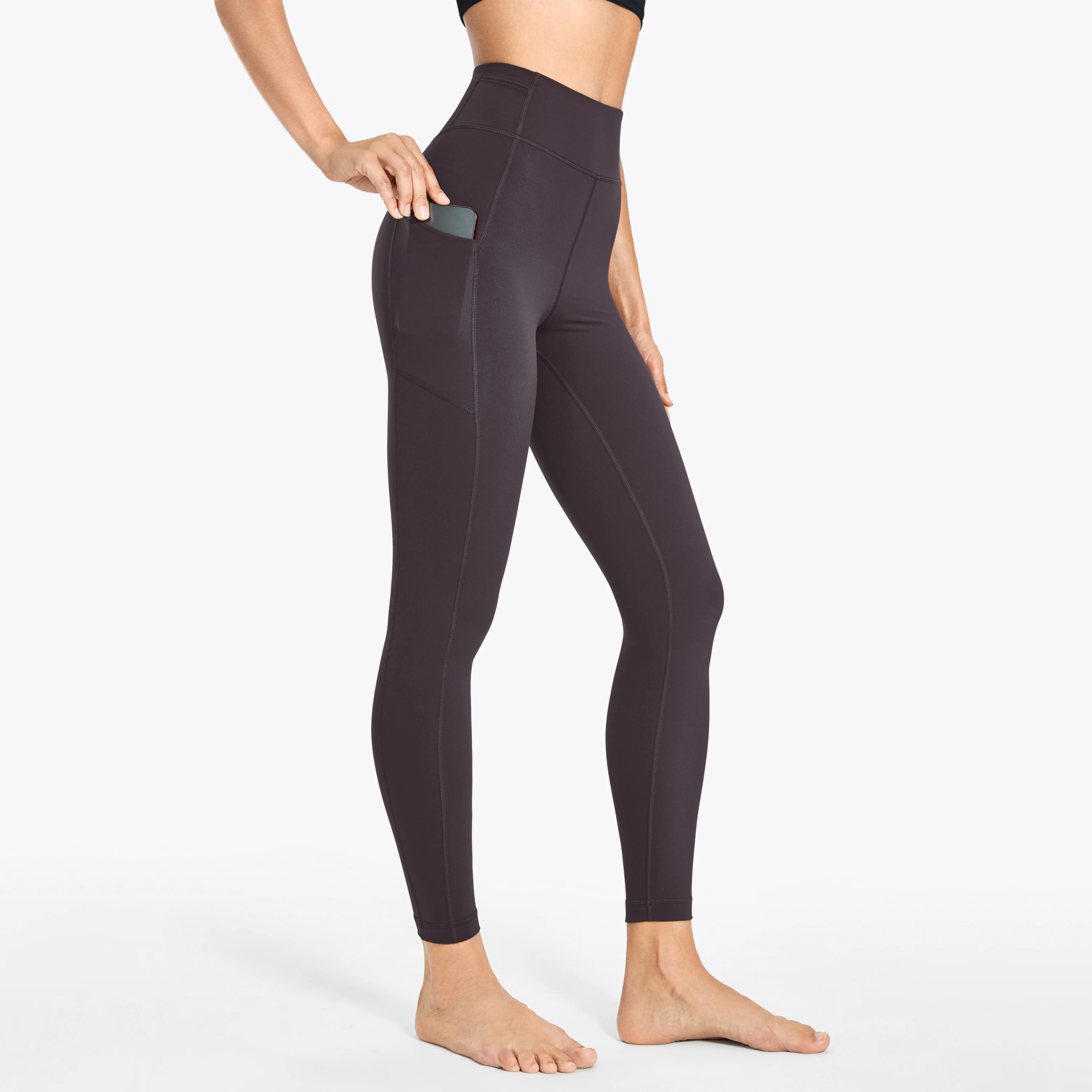 Yoga Leggings Workout High Waisted Women Leopard Printed Yoga Pants 25 Inches Pants Elastic Soft Trousers With Pockets