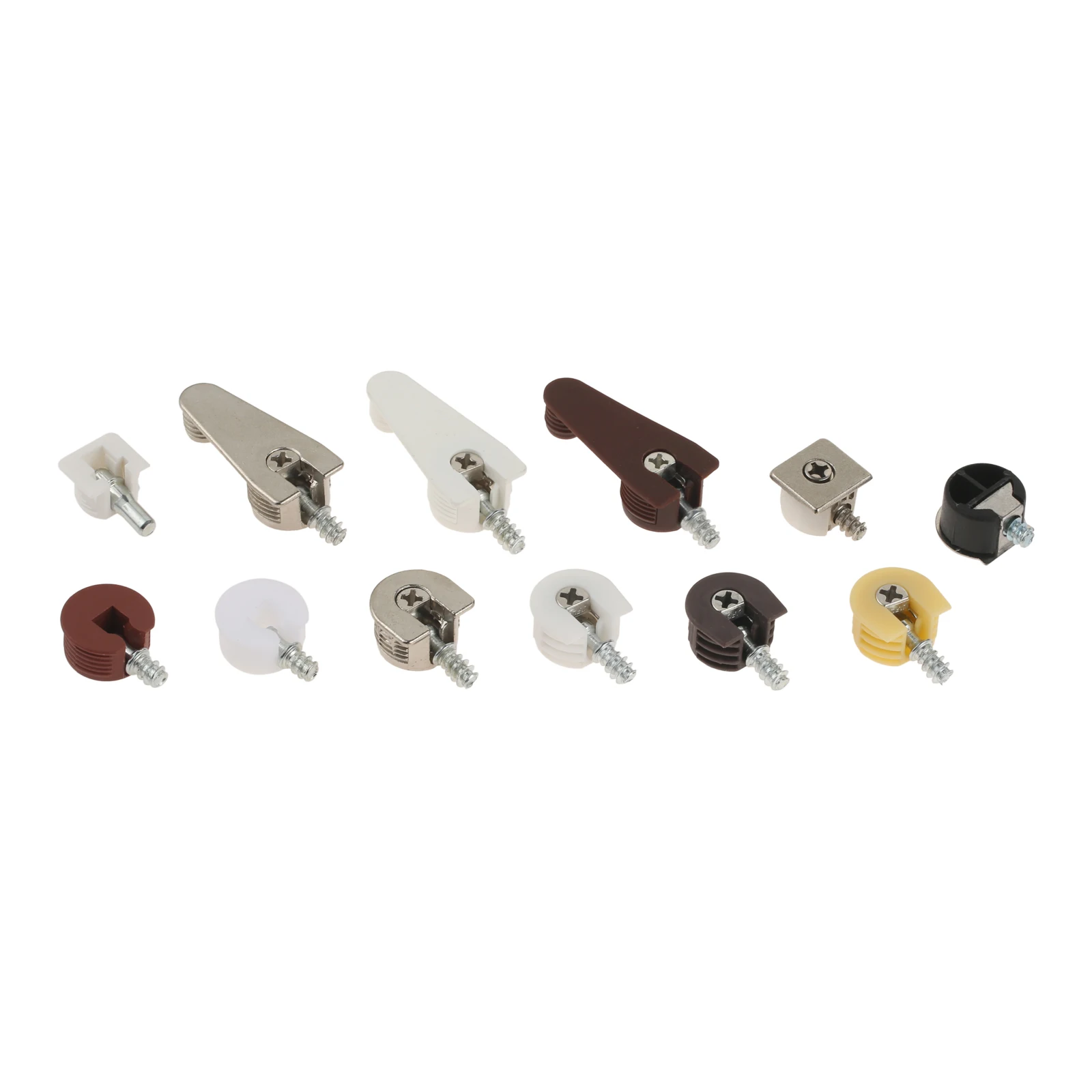

10Pcs Furniture Cupboard Cabinet Bracket Pin Pegs Plank 3 In1 Plastic Support Bracket Cam Connector Hardware Fixing Fittings