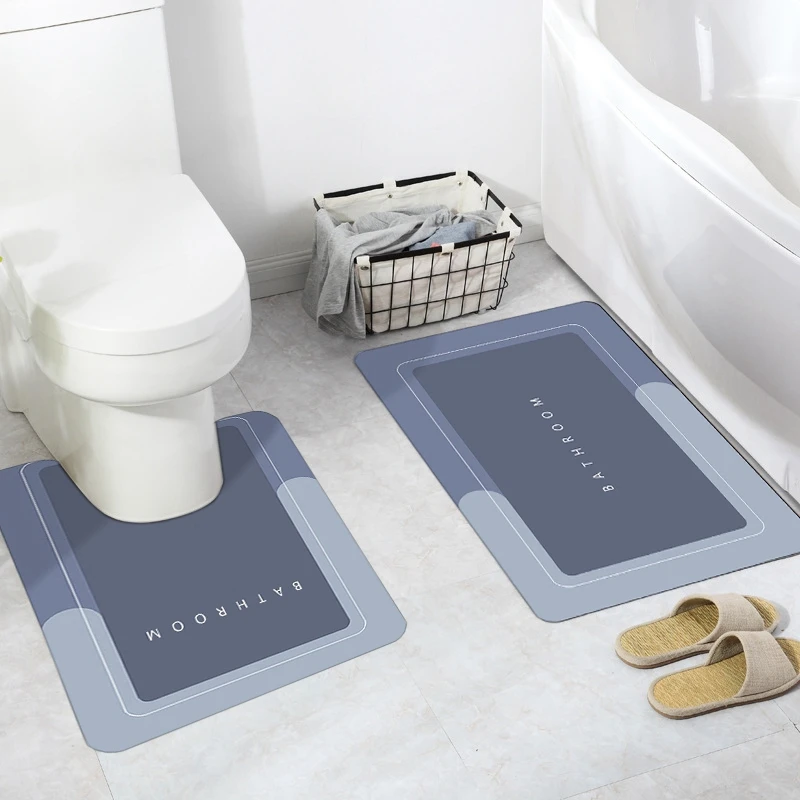 

Toilet Rugs Set U-shaped Bath Mats Washable Shower Room Floor Mats Home Decoration Universal Anti Slip Living Room Bathroom Rugs