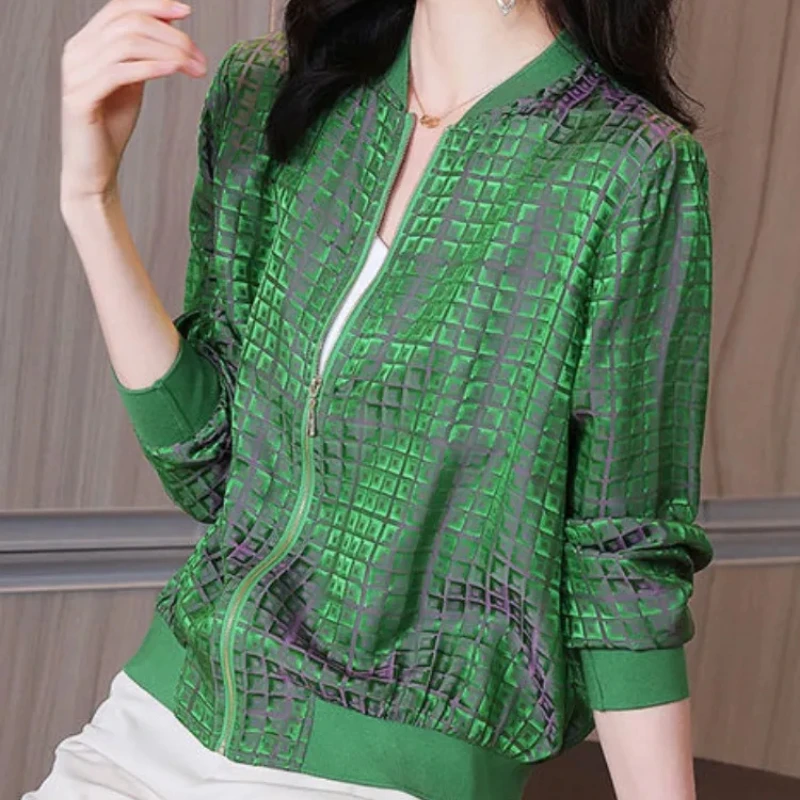 Бейсбольное пальто-авиатор с решетчатым принтом женская роскошная повседневная