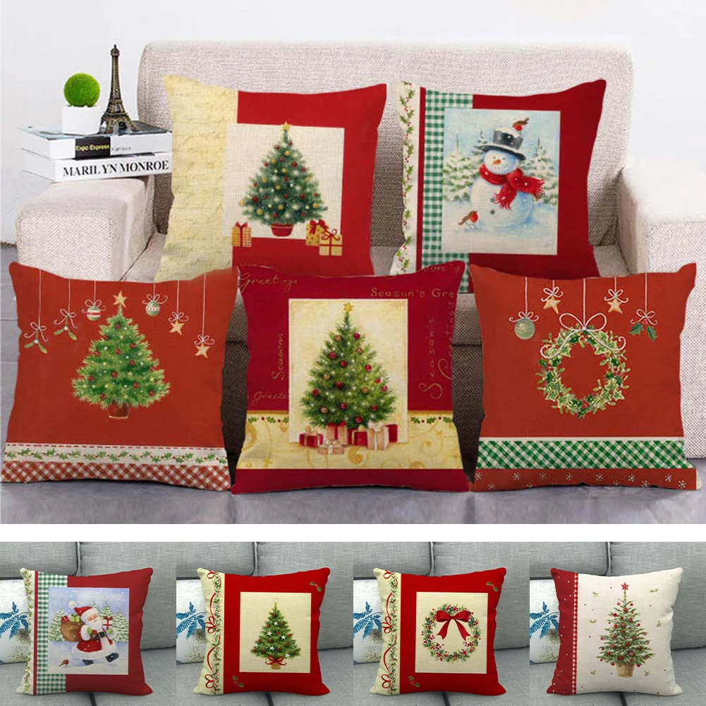Рождественская наволочка 45x45 см Рождественский чехол для дома Рождественское