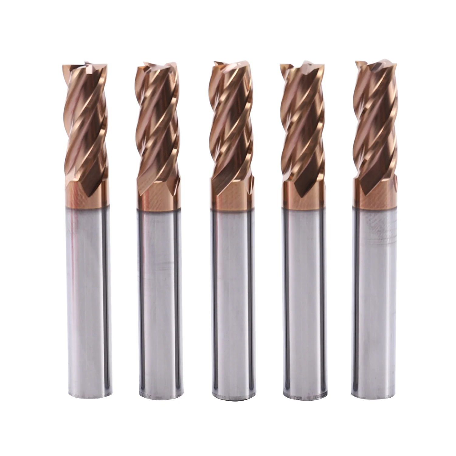 

5PCS HRC55 8mm Solid Carbide Endmills Endmill D8X20XD8X60L 4 Flute Standard Length Side Milling Slotting Profiling Face Mill