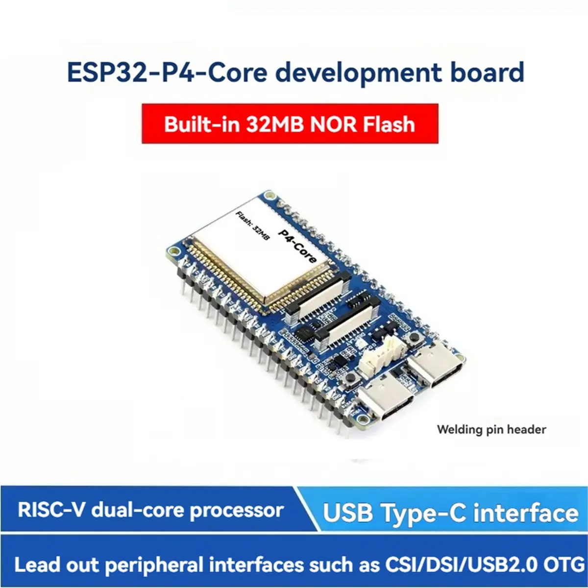 Фото Плата разработки P4-Core с двухъядерным процессором RISC-V, 32 МБ Nor Flash, поддержка DSI/USB OTG 2.0 №3