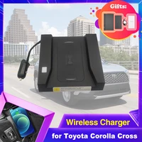 15w car wireles charging pad for toyota corolla cross xg10 2022 2023 2024 phone fast charger plate station accessories iphone