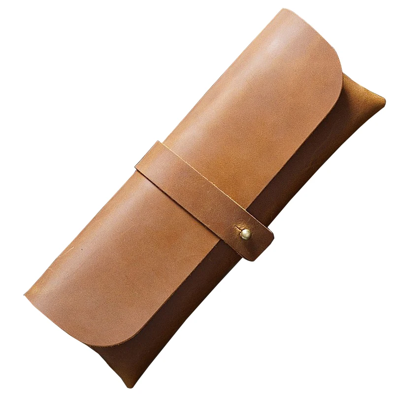 

Handmade Leather Penil Bag Traditional Retro Nature Cowhide Pencilcase Writing Materials Storage Tools School Office Supplies