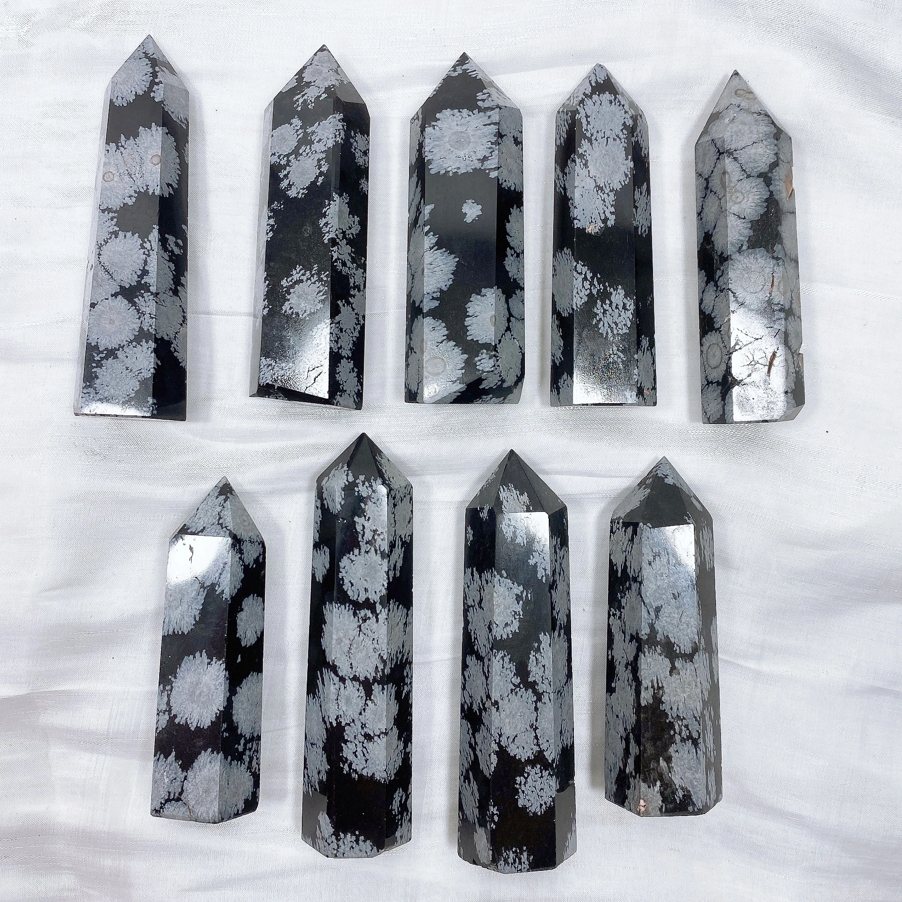 Натуральная Снежинка обизсидиановая башня Хрустальная кварцевая палочка